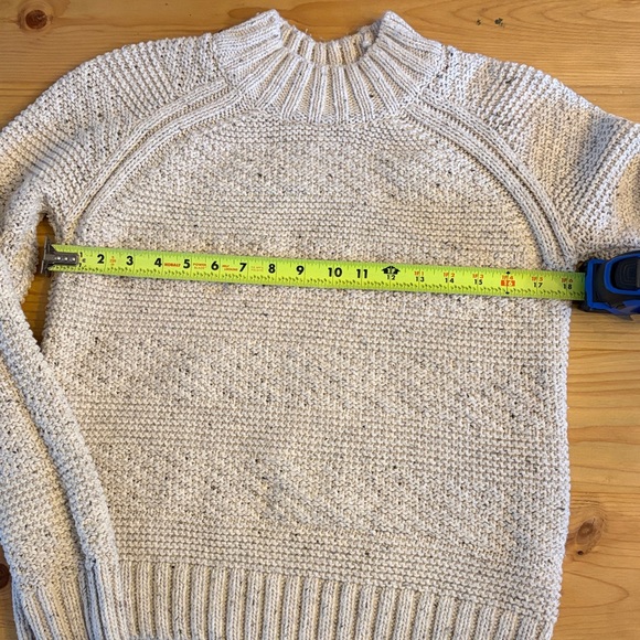 Prana Cream Textured Women's Small (generous) Nemma mockneck Sweater cozy chunky - Picture 9 of 11